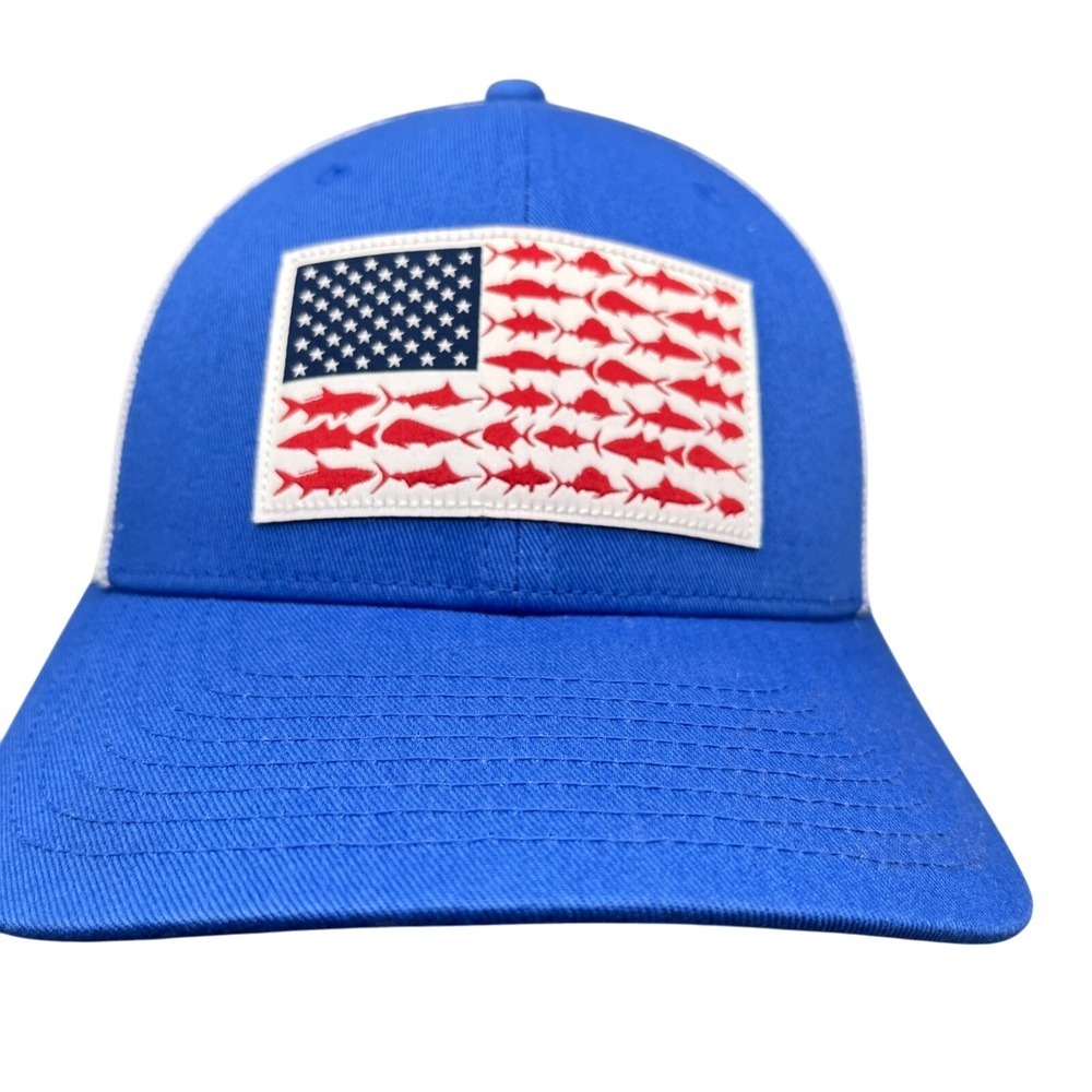 Columbia PFG Fishing Truck Hat Mens Fish Flag‎ Trucker Snapback Yupoong Outdoor